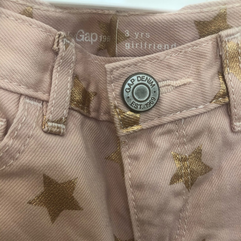 Gap girls pink and gold star girlfriend jeans